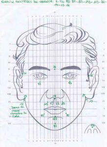 Schéma de réflexologie faciale pour réduire les bouffées de chaleur